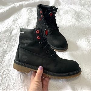 Champion x timberland Black Boots